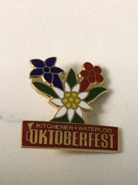 Kitchener-Waterloo Oktoberfest Floral Enamel Pin - Vintage Multicolor